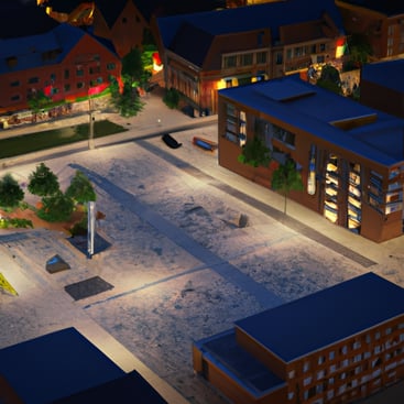 PEDESTRIAN ZONE AND MARKET SQUARE, GÜTERSLOH in Teutoburgerwald Germany